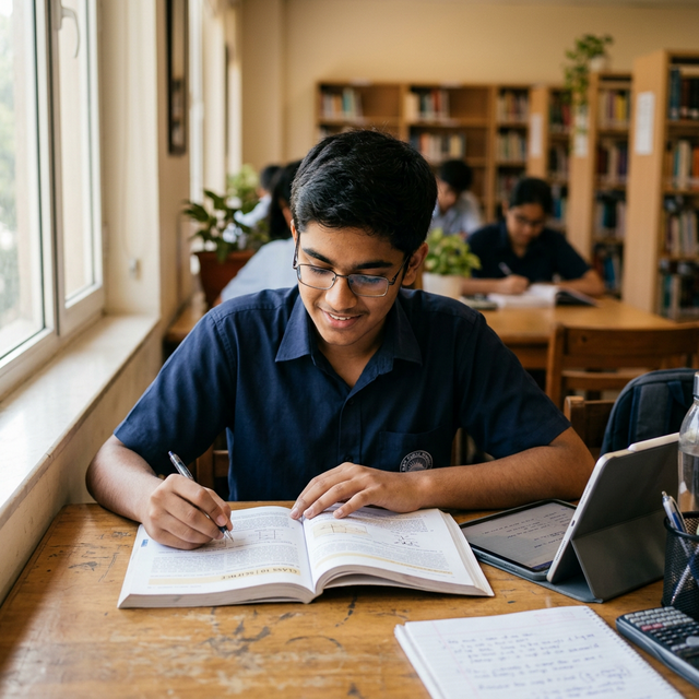 Student Focused on Reading